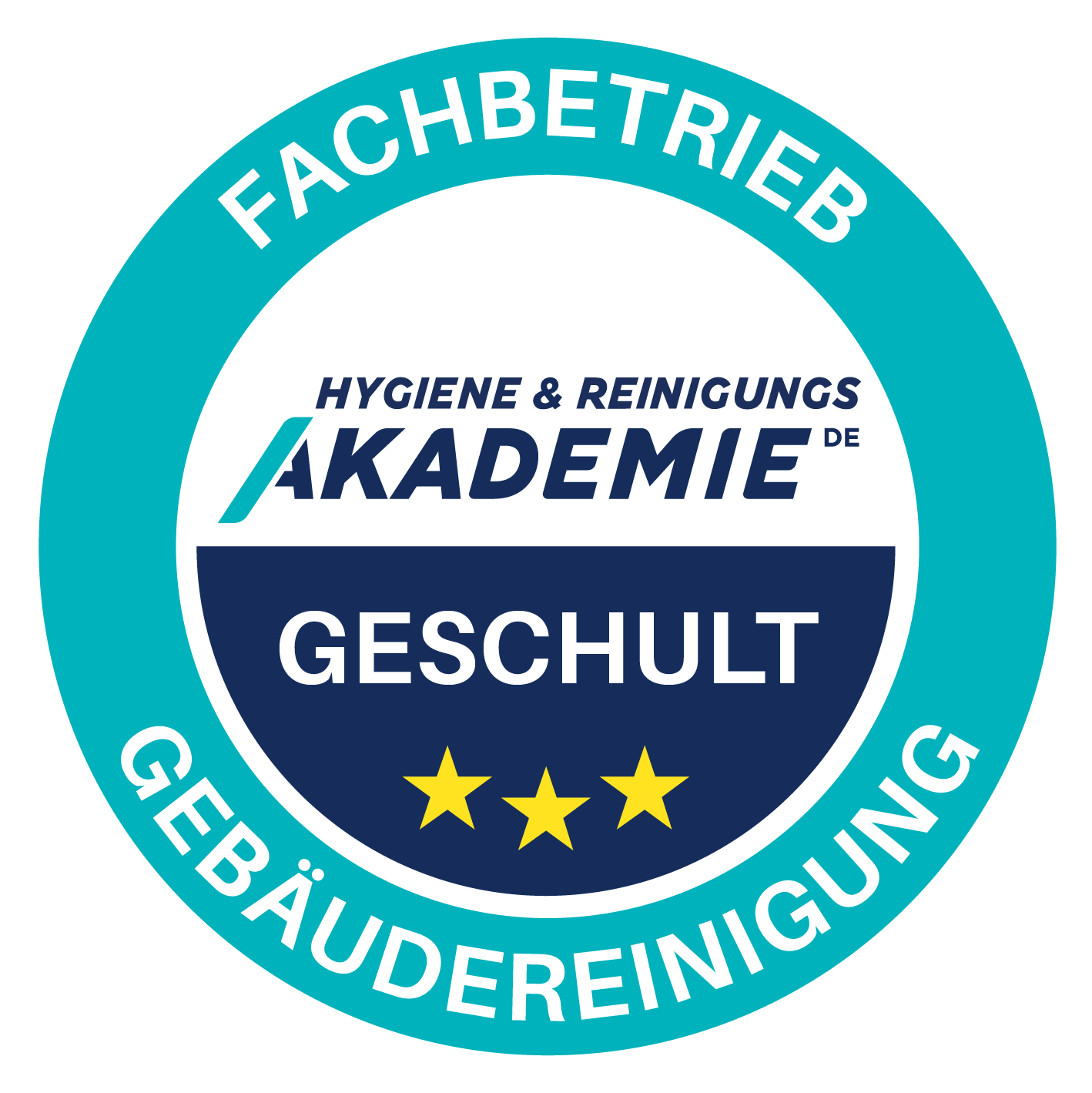 Siegel: Fachbetrieb Gebäudereinigung – Hygiene & Reinigungsakademie geschult
